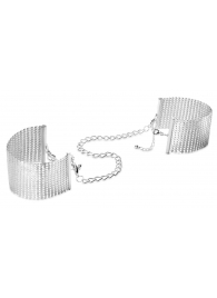 Серебристые наручники-браслеты Desir Metallique Handcuffs - Bijoux Indiscrets - купить с доставкой в Кемерово