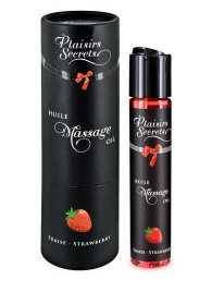 Массажное масло с ароматом клубники Huile de Massage Gourmande Fraise des Bois - 59 мл. - Plaisir Secret - купить с доставкой в Кемерово