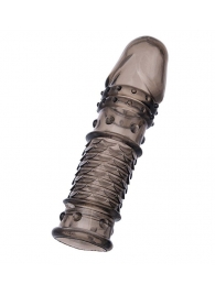 Дымчатая закрытая насадка ToyFa XLover с чешуйками и пупырышками - 13,5 см. - ToyFa - в Кемерово купить с доставкой