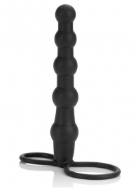 Насадка на пенис для двойного проникновения Silicone Beaded Double Rider - 14 см. - California Exotic Novelties - в Кемерово купить с доставкой