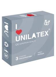 Презервативы с рёбрами Unilatex Ribbed - 3 шт. - Unilatex - купить с доставкой в Кемерово