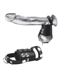 Кольцо на член и мошонку Cock Ring With 2  Ball Stretcher And Optional Weight Ring - BlueLine - в Кемерово купить с доставкой