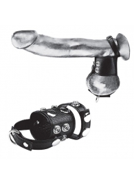 Утяжка на пенис и мошонку Cock Ring With 1.5  Ball Stretcher And Optional Weight Ring - BlueLine - купить с доставкой в Кемерово