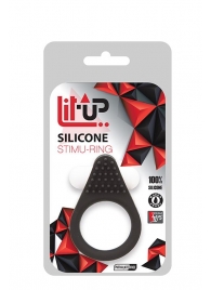 Чёрное эрекционное кольцо LIT-UP SILICONE STIMU RING 1 BLACK - Dream Toys - в Кемерово купить с доставкой