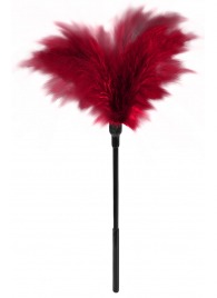Пластиковая метелочка с красными пёрышками Small Feather Tickler - 32 см. - Blush Novelties - купить с доставкой в Кемерово