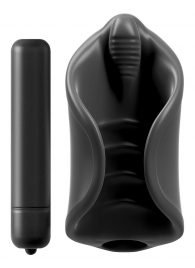 Чёрный мастурбатор Vibrating Silicone Stimulator с вибрацией - Pipedream - в Кемерово купить с доставкой