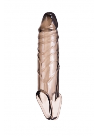 Дымчатая фаллическая насадка с подхватом и закрытой головкой - 16,2 см. - ToyFa - в Кемерово купить с доставкой