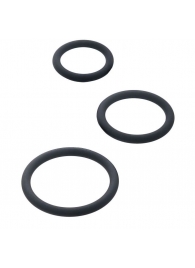 Набор из 3 чёрных эрекционных колец - ToyFa - в Кемерово купить с доставкой