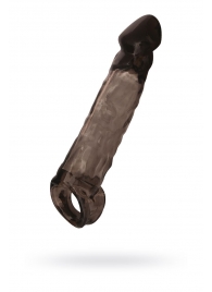 Чёрная насадка на пенис Tс подхватом - 19,5 см. - ToyFa - в Кемерово купить с доставкой