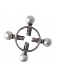 Серебристые зажимы для сосков на винтах - ToyFa - купить с доставкой в Кемерово