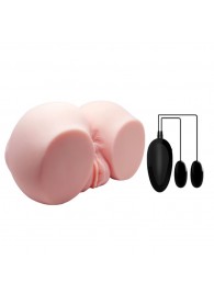 Телесный мастурбатор с двумя любовными тоннелями и вибрацией - Baile - в Кемерово купить с доставкой