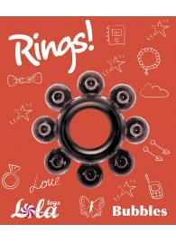 Чёрное эрекционное кольцо Rings Bubbles - Lola Games - в Кемерово купить с доставкой