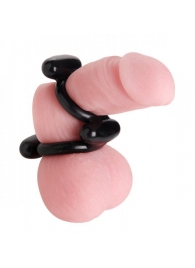 Двойное эрекционное кольцо Dual Stretch To Fit Cock and Ball Ring - XR Brands - в Кемерово купить с доставкой