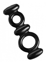 Двойное эрекционное кольцо Dual Stretch To Fit Cock and Ball Ring - XR Brands - в Кемерово купить с доставкой