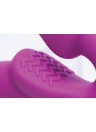 Ярко-розовый безремневой вибрострапон Evoke Vibrating Strapless Silicone Strap-on Dildo - XR Brands - купить с доставкой в Кемерово