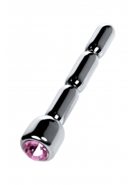 Серебристый уретральный плаг со стразом - 7 см. - ToyFa - купить с доставкой в Кемерово