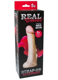 Реалистичная насадка с мошонкой REAL Standard - 18 см. - LOVETOY (А-Полимер) - купить с доставкой в Кемерово