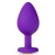 Фиолетовая анальная пробка Bling Plug Medium с золотистым стразом - 8,3 см. - Blush Novelties - купить с доставкой в Кемерово