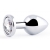 Серебристая анальная пробка с прозрачным стразом - 7,2 см. - Anal Jewelry Plug - купить с доставкой в Кемерово