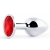 Серебристая анальная пробка с красным стразом - 7,2 см. - Anal Jewelry Plug - купить с доставкой в Кемерово