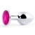 Серебристая анальная пробка с малиновым кристаллом - 7,2 см. - Anal Jewelry Plug - купить с доставкой в Кемерово