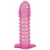 Гелевая розовая насадка с шипами - 12 см. - Toyfa Basic - в Кемерово купить с доставкой