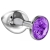 Малая серебристая анальная пробка Diamond Purple Sparkle Small с фиолетовым кристаллом - 7 см. - Lola Games - купить с доставкой в Кемерово