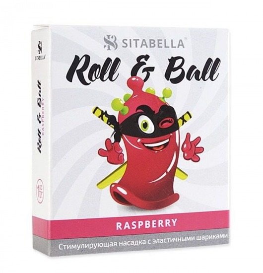 Стимулирующий презерватив-насадка Roll   Ball Raspberry - Sitabella - купить с доставкой в Кемерово