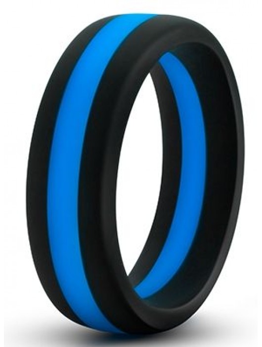 Черно-синее эрекционное кольцо Silicone Go Pro Cock Ring - Blush Novelties - в Кемерово купить с доставкой