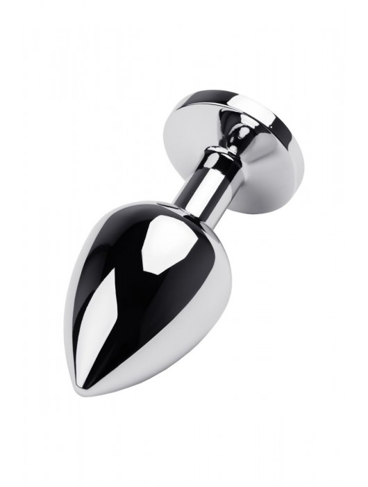 Серебристая коническая анальная пробка с красным кристаллом - 8 см. - ToyFa - купить с доставкой в Кемерово