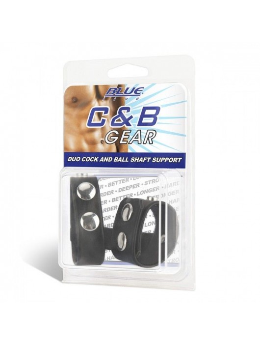 Двойной поддерживаюший ремень для пениса с заклепками - BlueLine - купить с доставкой в Кемерово