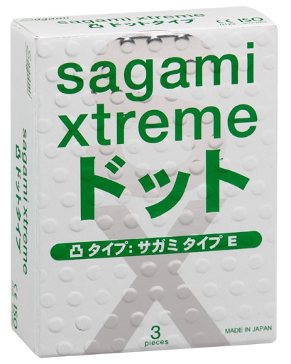 Презервативы Sagami Xtreme SUPER DOTS с точками - 3 шт. - Sagami - купить с доставкой в Кемерово