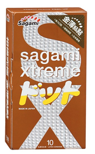 Презервативы Sagami Xtreme FEEL UP с точечной текстурой и линиями прилегания - 10 шт. - Sagami - купить с доставкой в Кемерово