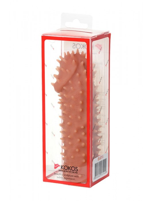 Телесная реалистичная насадка KOKOS Extreme Sleeve 07 с дополнительной стимуляцией - 12,7 см. - KOKOS - в Кемерово купить с доставкой