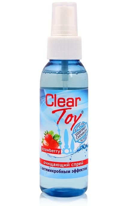 Очищающий спрей для игрушек CLEAR TOY Strawberry - 100 мл. - Биоритм - купить с доставкой в Кемерово