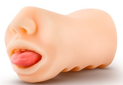 Телесный мастурбатор-ротик с язычком Oral Anne - Blush Novelties - в Кемерово купить с доставкой
