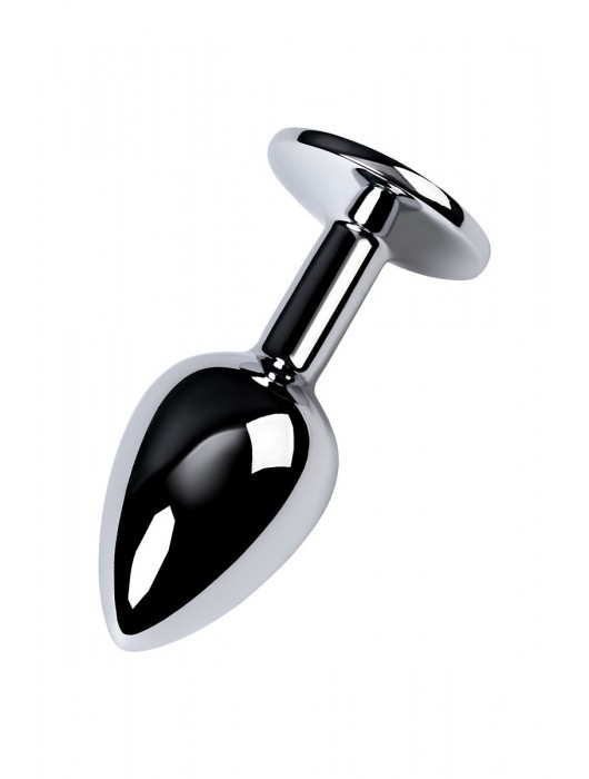 Серебристая конусовидная анальная пробка с фиолетовым кристаллом - 7 см. - ToyFa - купить с доставкой в Кемерово