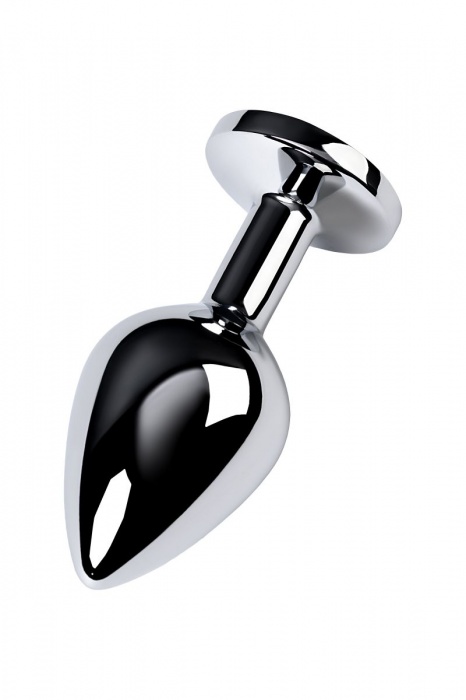 Серебристая конусовидная анальная пробка с голубым кристаллом - 8 см. - ToyFa - купить с доставкой в Кемерово