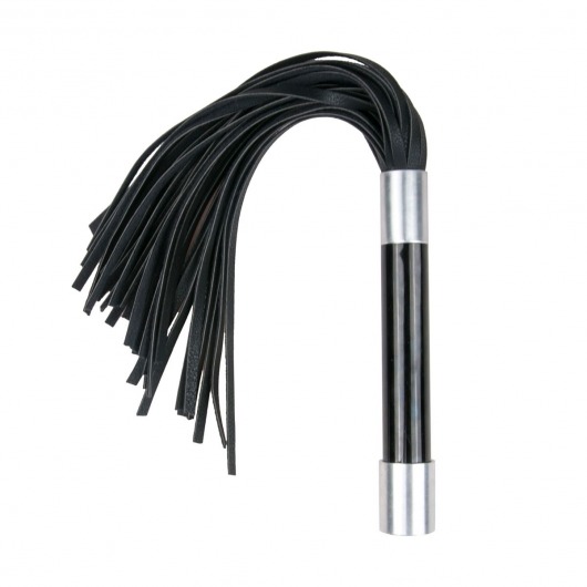 Черная плеть Easytoys Flogger With Metal Grip - 38 см. - Easy toys - купить с доставкой в Кемерово