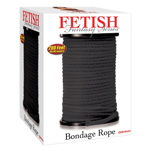 Черная веревка для связывания Bondage Rope - 60,9 м. - Pipedream - купить с доставкой в Кемерово