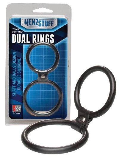 Чёрное двойное эрекционное кольцо Dual Rings Black - Dream Toys - в Кемерово купить с доставкой