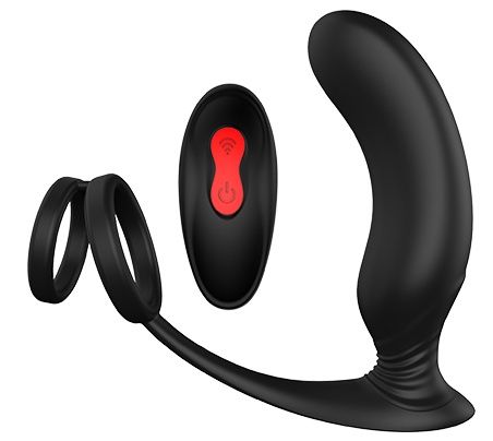 Черный массажер простаты REMOTE P-PLEASER - Dream Toys - в Кемерово купить с доставкой