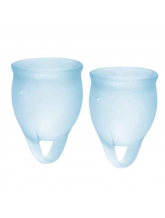 Набор голубых менструальных чаш Feel confident Menstrual Cup - Satisfyer - купить с доставкой в Кемерово