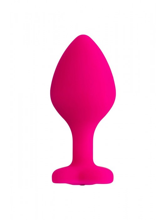 Розовая анальная втулка Diamond Heart с прозрачным кристаллом - 8 см. - ToyFa - купить с доставкой в Кемерово