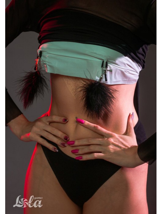 Зажимы на соски с черным пухом Euphoric - Lola Games - купить с доставкой в Кемерово