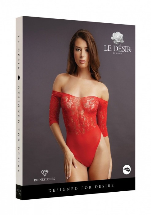 Эффектное боди Crotchless Rhinestone Teddy - Shots Media BV купить с доставкой