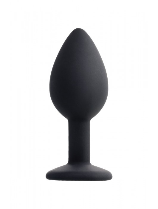 Черная анальная втулка с прозрачным стразом - 7,2 см. - POPO Pleasure - купить с доставкой в Кемерово