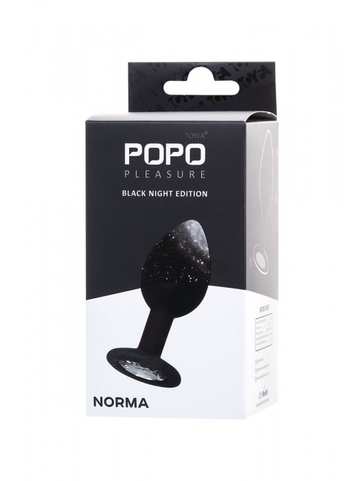 Черная анальная втулка с прозрачным стразом - 7,2 см. - POPO Pleasure - купить с доставкой в Кемерово