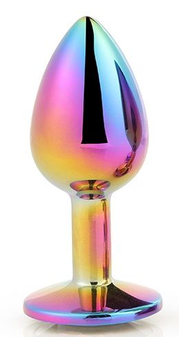 Голографическая анальная втулка с радужным кристаллом - 7,1 см. - Dream Toys - купить с доставкой в Кемерово