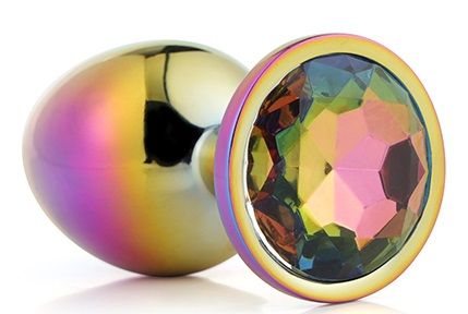 Голографическая анальная втулка с радужным кристаллом - 7,1 см. - Dream Toys - купить с доставкой в Кемерово